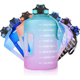 Drinkfles, sport, 2,2 l/3,78 l, waterfles, grote sportfles, BPA-vrij, waterfles, 2,2 liter, lekvrij, gallone waterfles voor fitness, sport en gym