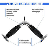 Machineaccessoires, uittrekbaar (optie): tricepstouw, afzonderlijke D-greep, V-vormige stang en roterende rechte staaf.