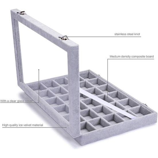 Sieradenopberger,grijs,35 x 24 x 4,5 cm
