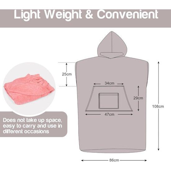 waterabsorberend neopreenpak, luiertafel, hoodie, handdoek, poncho, badjas om te surfen, zwemmen, baden voor volwassenen, mannen, vrouwen, zanddicht