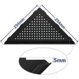 Hoekplank, doucheplank, 304 roestvrij staal, zonder boren, voor badkamer, shampoohouder, organizer, vierkant gat 253 x 253 x 355 mm, zwart, 2 stuks