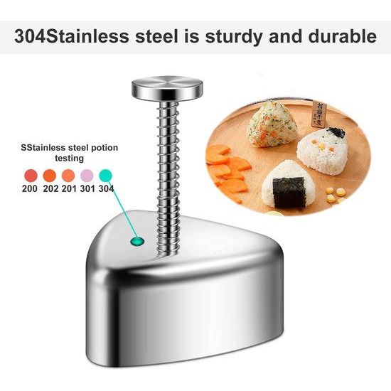 Sushi Onigiri Mould Stainless Steel Triangle - Rice Shape Rice Ball Maker DIY Tool, Sticky Rice Shapes Triangle, Classic Children's Lunch Bento Home Kitchen Accessories Nigiri Kitchen Cooking