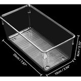 Koelkastorganizer, boxset voor keuken, kasten (8 stuks), plastic organizer, 20 cm lang, opbergsysteem, transparant voor badkamer, eetkamer, vriezer, keukenkast, organizer lade