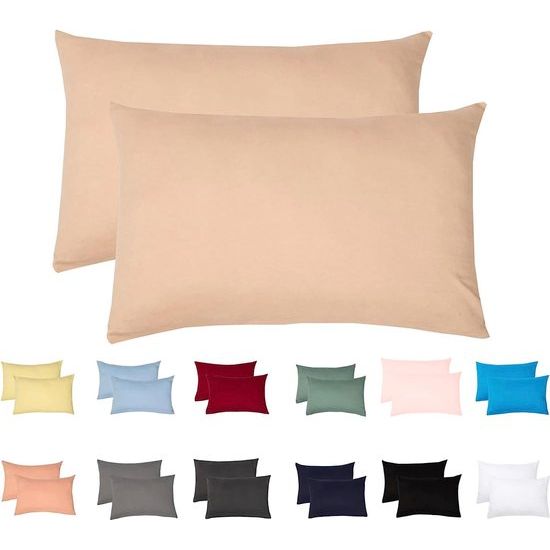 Set van 2 kussenslopen 40 x 60 cm, verborgen ritssluiting aan de lange kant, kussensloop van 100 katoen jersey-stof, ultrazacht en ademend, Oeko-Tex gecertificeerd