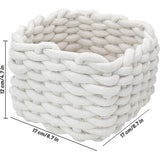 Opbergmanden, wit, stoffen mand, luiertafel, organizer, kleine mandjes voor thuis, badkamer, accessoires