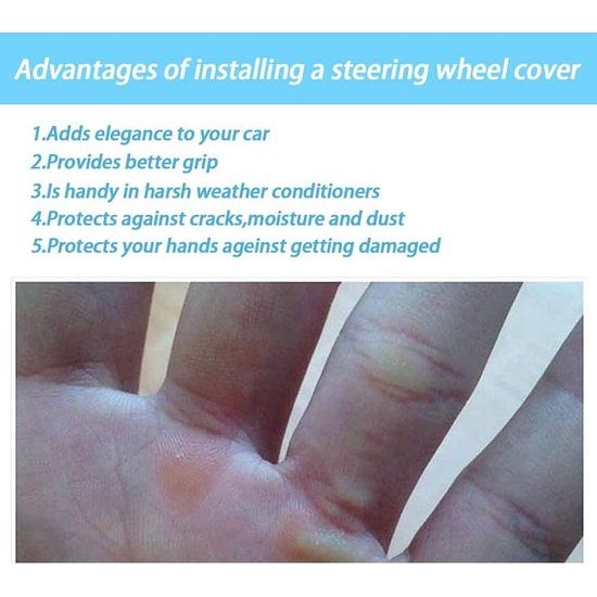 Universele auto stuurhoes diameter 37-38cm elastische stuurhoes ademend ijs zijde microfiber antislip geurloos (zwart)