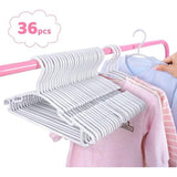 36 stuks kleerhangers kinderkleerhangers, set babykleerhangers van kunststof, opbergkast, kledinghangers, 27 cm, voor peuters en baby's, grijs