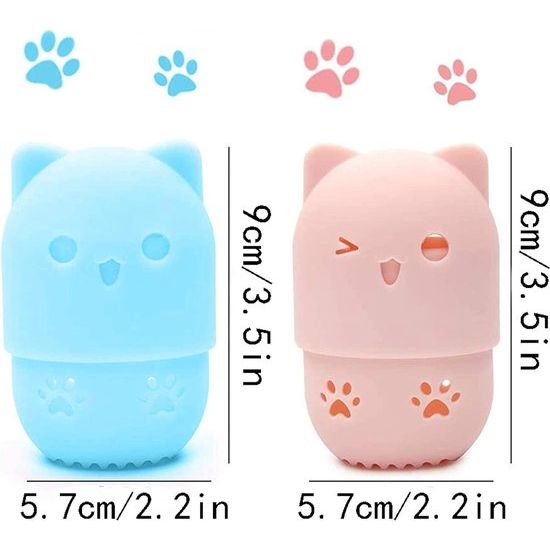 2 stuks Beauty Sponge Travel Case make-up sponshouder, make-up blender spons houder, wasbaar en herbruikbaar, geschikt voor thuis, uitstapjes, reizen enz