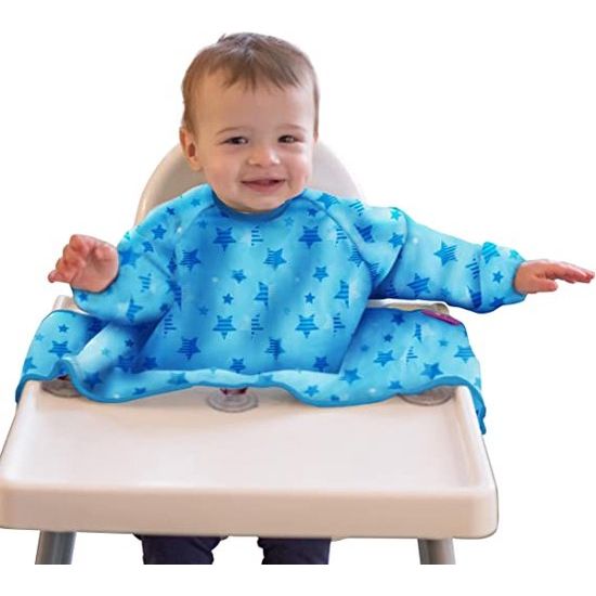 Vangslabbetje met mouwen - Full Body-slabbetje - Waterdichte babyslabbetje - Wasbaar - Extra zuignapjes voor bevestiging aan kinderstoelen - Speenslabbetje - BLW - Slabbetje met lange mouwen