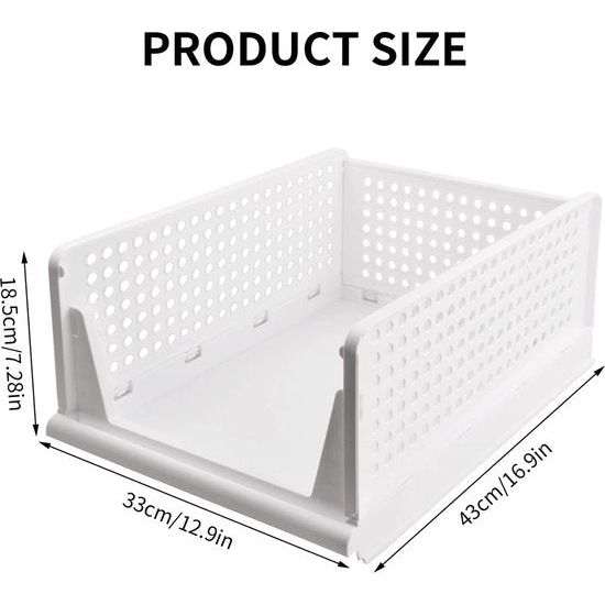 Opbergbox voor in de kledingkast, stapelbare opbergkisten met scheidingswanden voor het optimaliseren van kast en slaapkamerorganisatie, ruimtebesparend, eenvoudig te organiseren, verhoogt de