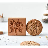 Cookie Cutter, Provence Rose Cookie Stamp, 3D houten bakvorm, koekjespers, stempels, reliëfvorm, handwerk, decoratie, bakgereedschap