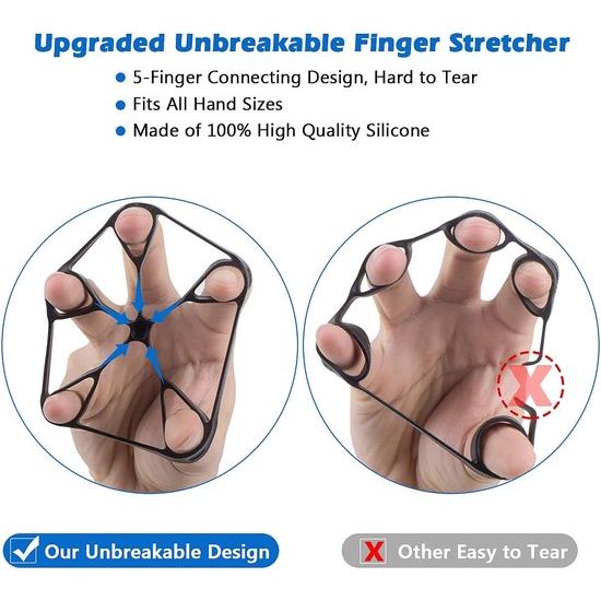 Handtrainer vingertrainer (set van 6) counting onderarmtrainer trainingsset, handgrijper met instelbare weerstand, 2-vinger-trainingssessie, vingerafstand, greepring