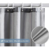 180x180 douchegordijn, schimmelwerend in badkamergordijn voor badkuip, douche, textielgordijnen van stof, waterdicht, wasbaar, met 12 douchegordijnringen, grijs.