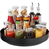 Draaitafel Organizer - 13" Roterend Metaal Kruidenrek Lazy Susan voor Kast Pantry Keuken Aanrecht Badkamer Koelkast Tafelopslag Zwart