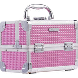 make-up etui, met spiegel, make-up etui, aluminium, beauty case, nagel etui, afsluitbare make-up organizer, etui, lichtroze, lichtroze, make-up etui