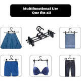 Broekhanger, kleerhanger met haken, ruimtebesparend, antislip rokhanger van kunststof, voor broeken, sokken, rokken (12 stuks)