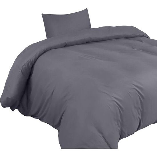 Beddengoed 140 x 200 cm - microvezel dekbedovertrek 140 x 200 cm + 1 kussensloop 65 x 65 cm - grijs Vertaling: Beddengoed 140 x 200 cm - microvezel dekbedovertrek 140 x 200 cm + 1 kussensloop 65 x 65 cm - grijs