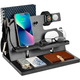 Cadeaus voor mannen, houten telefoondockingstation, horloges, portemonnees, nachtkastorganizer, cadeau, echtgenoot, cadeau voor hem, vader, broer, Kerstmis, jubileum, verjaardagscadeau voor mannen,