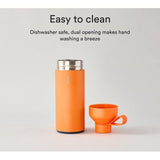 Reusable Water Bottle Made of Recycled Stainless Steel - Environmentally Friendly & Reusable - Sun Orange - 1L