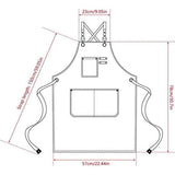 Werkschort voor heren, robuust gereedschap schort voor mannen, werkschort met 3 gereedschapstassen voor keuken, tuin, keramiek, werkplaats, garage en meer voor heren en vrouwen, zwart, bruin, 57 x 78CM