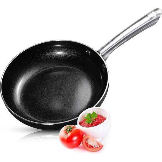 Koekenpan met antiaanbaklaag | 24cm | Keuken, huisbenodigdheden voor sauteren, braden, braden - Duitse Greblon-diamant doordrenkte antiaanbaklaag | vrij van chemicaliën