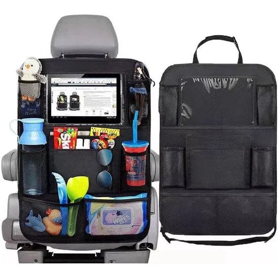 Bescherming voor de rugleuning van de auto, multi-pocket-organizer, Oxford-doek, voorkomt schoppen van de achterbank, grote organisator, kinderen, organisatoren en autostoelorganizer
