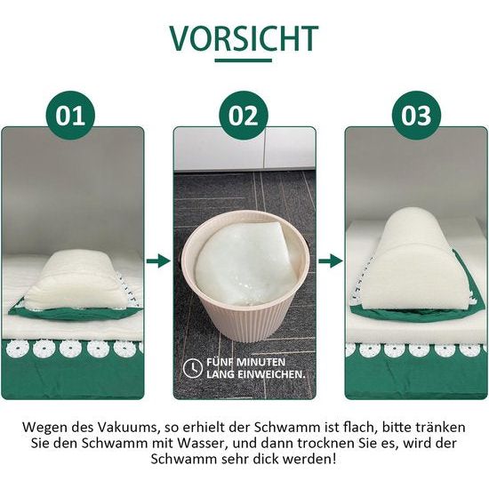 Acupressuurmat & kussenset, acupunctuurmat, spikes, yogamat voor massage, wellness, ontspanning en spanningen, ontspanning, spieren, ontspanning na sport, herstel, met draagtas