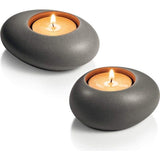 Fancy Home theelichthouder, Stones, keramiek, grijs, 10x4,3x15,6 cm
