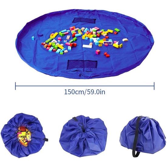 Opruimzak voor kinderen, speelmat met draaggreep, speeldeken, opbergtas, kinderspeelgoed, opbergzak