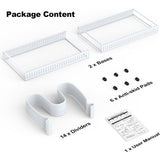 Housolution pannenhouder voor lade, uitbreidbare potdekselhouder met 14 verstelbare verdelers, potdeksel opbergpan organizer dekselhouder voor keuken, wit