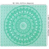 Wanddeken Mandala - Indiase decoratieve strandhanddoek olifant werptapijt - 152 x 127 cm - groen Vertaling: Wandkleed Mandala - Indiase decoratieve strandhanddoek olifant tapijt - 152 x 127 cm - groen