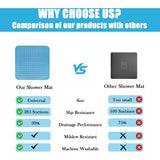 Douchemat, antislip, 80 x 80 cm, antislipmat voor douche met zuignappen en afvoergaten, BPA-vrij, schimmelbestendig en machinewasbaar