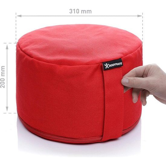 Extra hoog yogakussen, rond, diameter 31 cm, 20 cm hoog, met vulling van boekweit-spelt, machinewasbare overtrek van 100% extra dik katoen, meditatiekussen, zitkussen