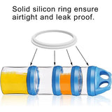 Voorraadpotten Set van 2 opslagcontainers Voedselopslag Stapelbaar 31oz Twist Lock Stapelmoeren Opslag en organisatie Snoepformule Reisartikelendispenser, BPA-vrij, Wit/Blauw