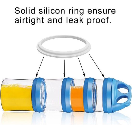 Voorraadpotten Set van 2 opslagcontainers Voedselopslag Stapelbaar 31oz Twist Lock Stapelmoeren Opslag en organisatie Snoepformule Reisartikelendispenser, BPA-vrij, Wit/Blauw