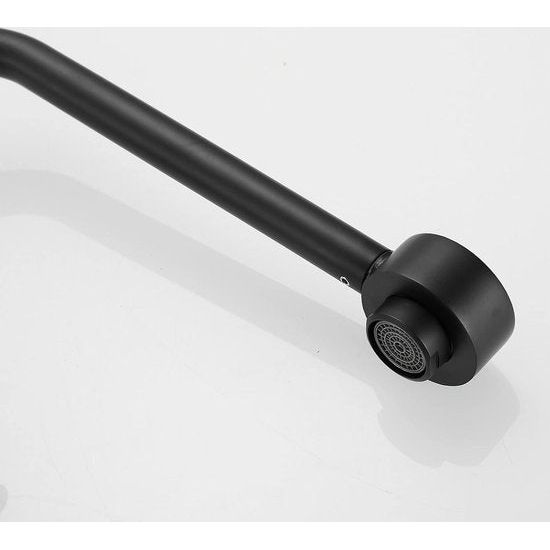 Wastafelkranen Badkamer Wastafel Kraan Hoge Lichaam Zwart Zwanenhals Enkele Handgreep Enkel Gat Montage Messing