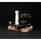 Zout- en pepermolen houten set handmatig, kruidenmolen keramische molen & zoutmolen met keramische molen, molenset met verstelbaar voor kruiden, grote peperset van 2 22 cm