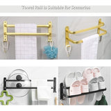 Towel Rail No Drilling Required, 40 cm Length, Aluminium Towel Rail Bathroom Light Gold, Towel Holder, Kitchen Towel Holder, Wall, Towel Shelf, Rustproof