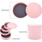 Ronde voor sieradenkistje, torencosmetica-organizer, 4 niveaus draaibaar sieradendoosje, sieradenopslag voor ringen, oorbellen, halskettingen, verjaardag, meisjes, vrouwen, cadeau, Kunstleer