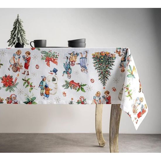 Tafelkleed van 100% katoen, voor keuken, diner, tafelblad, decoratie, feesten, bruiloften, Thanksgiving/Kerstmis (rechthoekig, 160 cm x 220 cm)