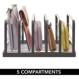 Clutch Organizer – praktische handtassen opbergen met 5 vakken voor clutches, portefeuilles, kaartenetuis enz. – portemonnee houder van kunststof – set van 2 – grafiet