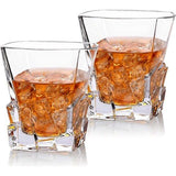 Cooko Iceberg whiskyglazen, kristalglas, whiskey karaf, wijnaccessoires voor whisky, cocktail, bourbon, sap, 300 ml, set van 2 (10,6 oz)