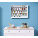 collector showcase hanging showcase wall shelf glass showcase wall showcase hanging shelf showcase MDF white WxHxD: 80 x 60 x 9.50 cm