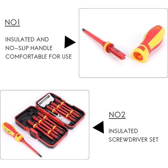 schroevendraaierset, 13 stuks, V-spanning, 1000 V, magnetische sleuf, torx, schroevendraaier, duurzaam handgereedschap