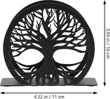 Servethouder Vrijstaande moderne servethouder met boomdesign tafel-zakdoekdispenser van metaal verticale servetten opbergorganizer zwart