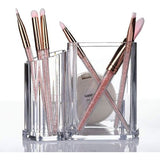 Make-up organizer borstelhouder 3 secties acryl cosmetische opbergkoffer standaard voor make-up, thuis, op kantoor, badkamer