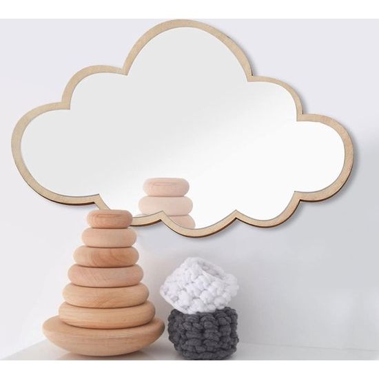 Kinderspiegel, decoratieve wandspiegel, spiegelstickers, wandspiegel, 3D-wolken, voor thuis, woonkamer, slaapkamer, moderne decoratie, wolk, 3D-wolken, 3D-decoratie (wolk)