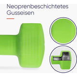 Hantelset met A3-poster - Neoprene Kurzhanteln 2er Set - Fitness Gewichte aus Gusseisen - Schweißabweisendes Kurzhantelset für Frauen und Männer