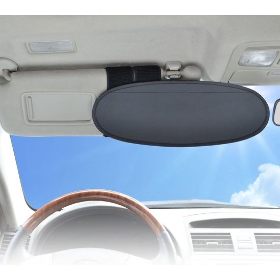 Universele zonneklep extender voor auto ' s, vrachtwagens en recreatieve voertuigen, verblindingsvrij voor bestuurder en voorpassagier (zilver) , 2 stuks