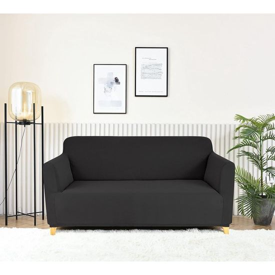 Bankhoes 3-zits waterdicht bankhoes elastisch universeel bankhoes stretch 3-zits (180-220 cm) donkergrijs